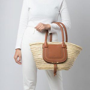 CHLOE Marcie Medium Raffia Tote Bag (LIKE NEW)